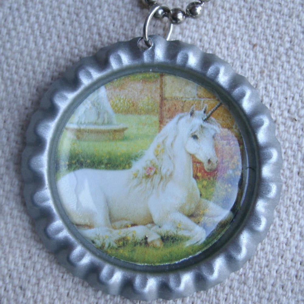 Unicorn in Garden Necklace